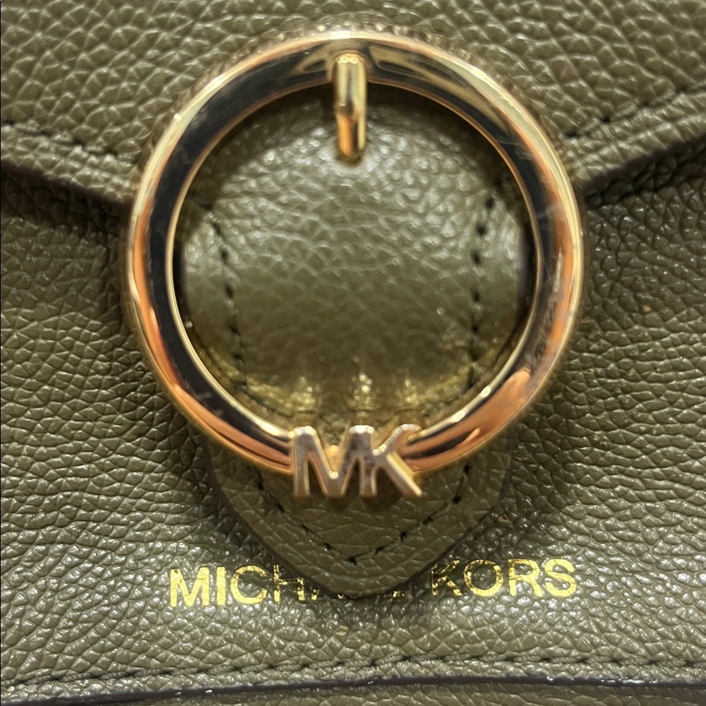 Michael Kors Green Leather Bag with Gold Accent